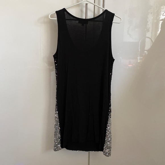 Black Silver Sequin Party Mini Dress - Picture 3 of 4